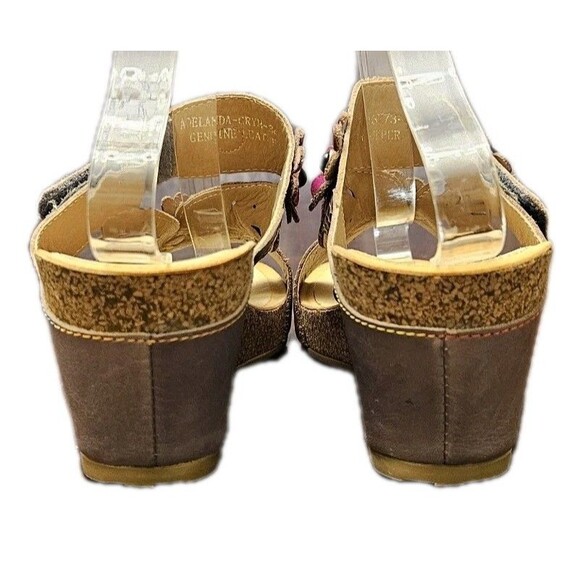 L'Artiste By Spring Step Adelanda Leather Sandals Floral Slides, Womens 7.5 (38) - Picture 6 of 13